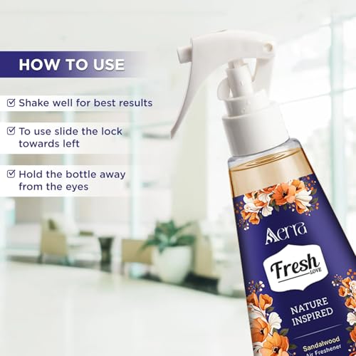 Image of Aerra Sandalwood & Jasmine Air Freshener Spray Combo, 2x250ml - Divine Blossom Edition, 5600+ Sprays for Home, Pooja Room, Car, Office, Non-Aerosol Odor Eliminator
