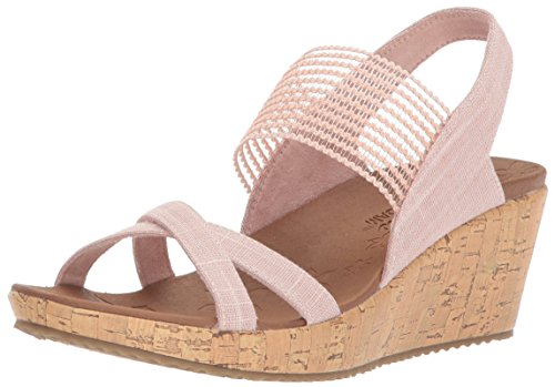 Skechers Cali Womens Beverlee-High Tea Wedge Sandal,Pink,7 M Us #TOP17