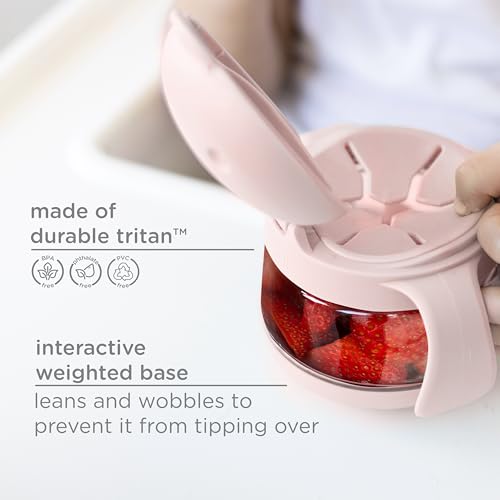 Image of Ubbi Tweat Snack Container for Kids & Toddlers, Blush Pink | Tritan Spill-Proof Snack Cups, BPA-Free, On-the-Go Toddler Essentials, Portable Travel Food Storage