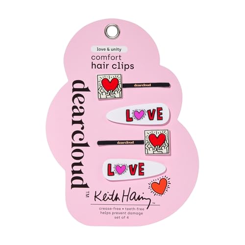 Set de 4 pinzas para cabello Keith Haring Love & Unity miniatura 1