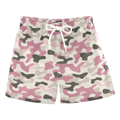 JUNZAN Camo Taupe Boys Swim Trunks Toddler Swimming Trunks for Boy Beach Swim Shorts