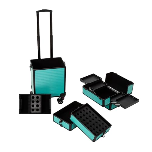 Channcase QK23 4 In 1 Portable Traveling Aluminum Professional Makeup Trolley Cart thumb #2