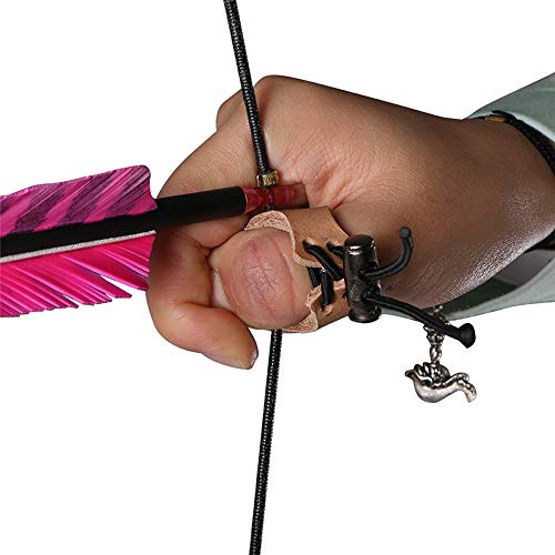 Higoo Archery Thumb Ring Finger Guard Protector Cow Skin Soft Leather Shooting Glove #TOP5