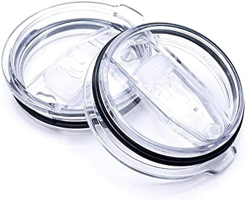 LKERLAN Slide Lid Compatible with Yeti Rambler Tumbler - 2 Pack - Splash Proof - Ideal for Straws - Perfect Replacement… (Upgrade)