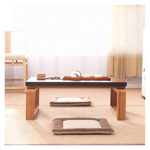 Table basse japonaise pliante rectangulaire noire 60x40x30 cm