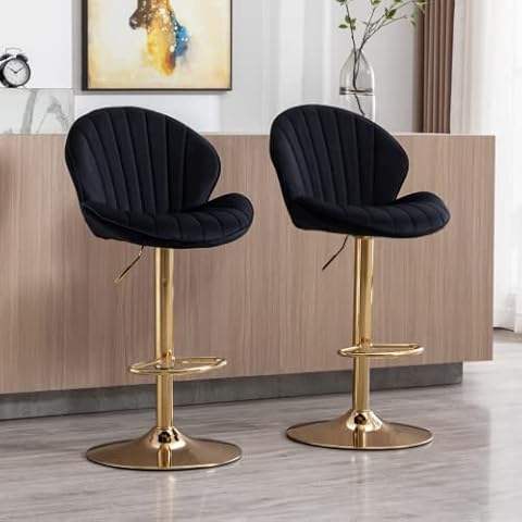 Taburetes de Bar Wahson 2X Terciopelo con Respaldo Cover