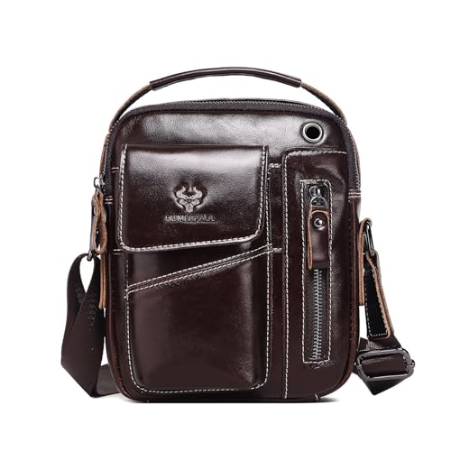 Sacs d'épaule homme en cuir véritable imperméable et petit mallette