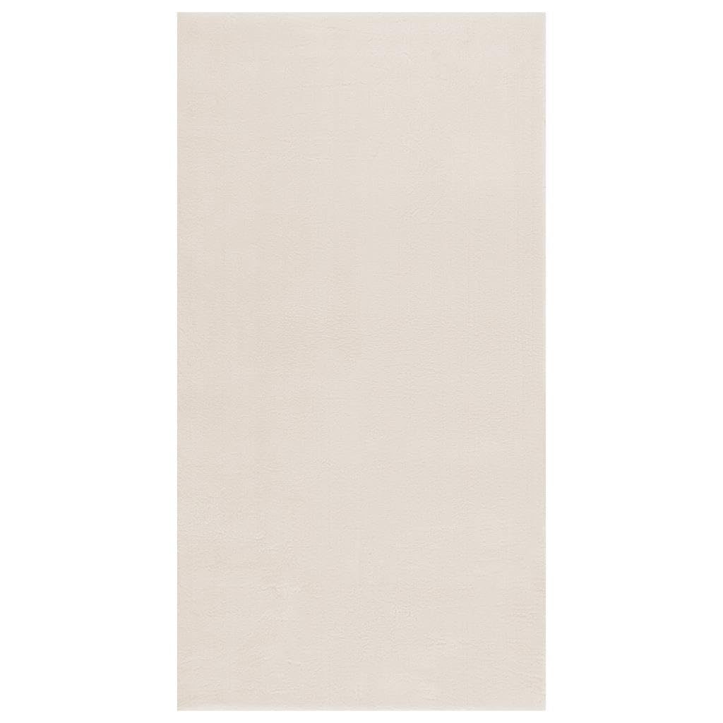 Tapis de chambre doux lavable en polyester blanc crème, grand tapis de salon rectangulaire