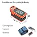 Fingertip Pulse Oximeter with Plethysmograph and Perfusion Index, include carrying case, Large OLED Digital Display Blood Oxygen Saturation Monitor Heart Rate Monitor (Color: Red-Orange)