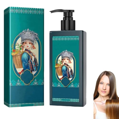Tinte para el cabello con extractos vegetales, tinte en espuma, apto para todas las edades, cubre con precisión las canas, (Negro puro)