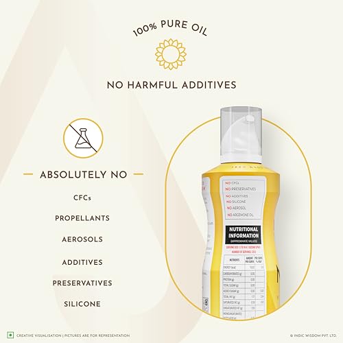 Image of IndicWisdom's Nava Oil Spray Wood Pressed Sunflower Oil (No Aerosol /CFCs /Preservatives)(Cold Pressed - Oil Spray)