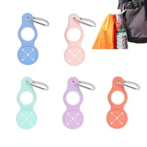 5 stuks flessen karabijnsluiting siliconen gesp voor waterfles, fles draagclip, karabijnhaak flessenhouder, flessenhouder karabijnhaak, siliconen waterfles gesp, voor outdoor sport wandelen