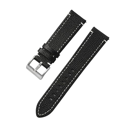 Bracelet montre cuir double face 22mm noir haute finition pour boîtier élégant
