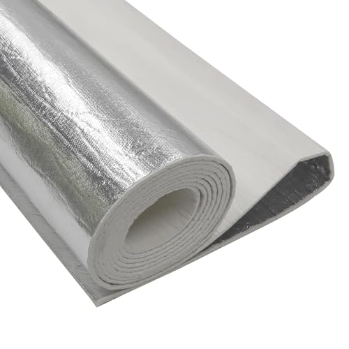 FOURUB Automotive Aluminized Heat Shield Up to 2280°F High Temp Thermal Barrier Fiber (None Adhesive Backed-1/4