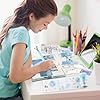 Janlaugh DIY Journal Diary with Lock Set Scrapbook Kit Stationary Diary Supplies Art Crafts Kit for Birthday Holidays Ideal Gifts for Women Teen Girls (Blue,Cute) #5