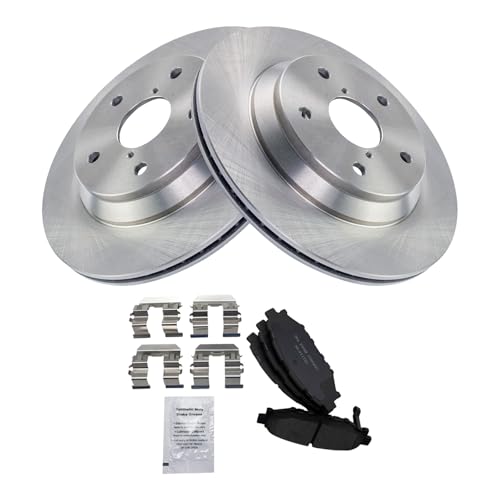 Image of TRQ Rear Brake Pad and Rotor Set Ceramic Compatible with 2019 Subaru Forester