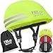 HiLo sports Helmbezug wasserdicht mit Sicherheits-Reflektoren - Einheitsgröße Helmüberzug Fahrradhelm - Helm Regenschutz - Helmüberzieher Fahrrad (neon-gelb)