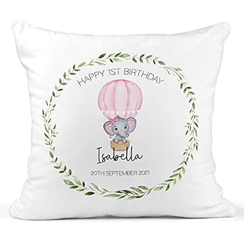 Personalised 1st Birthday Cushion for Girls Cover