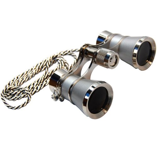 Binoculares HQRP 3x25 Compactos con cadena plata miniatura 2