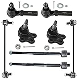 Detroit Axle - 2.4L Front Suspension Kit for 2010-2017 Chevy Equinox GMC Terrain, 4 Inner and Outer Tie Rods 2 Lower Ball Joints 2 Sway Bars 2011 2012 2013 2014 2015 2016 Replacement