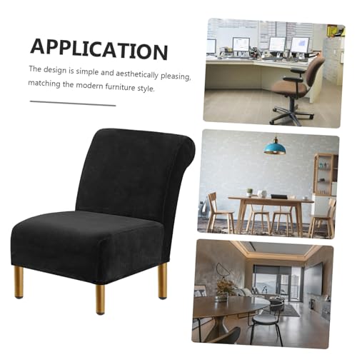 Funda para silla sin brazos negra cubierta protectora elástica para sillón moderno 5