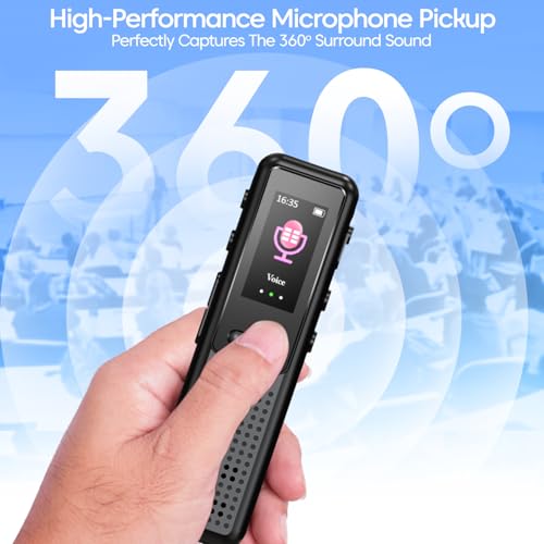Image of Sounce 32GB Digital Voice Recorder Device with AI Noise Reduction MP3 Player Built in Mic Up to 50 Hours Audio Recording for Meetings Lectures Interviews Classes with Earphones (Black)