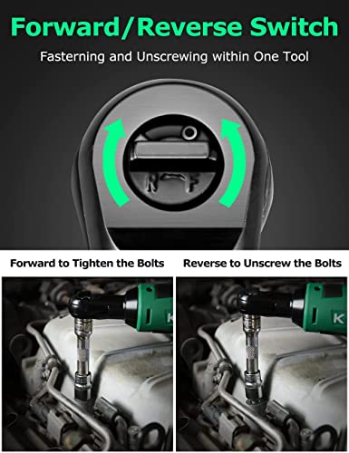 Image of KIMO Cordless Electric Ratchet Wrench Bare Tool, 3 /8 inch 40 Ft-lbs 400 RPM 12V Power Ratchet Wrench, Variable Speed Trigger-Bare Tool Only