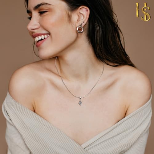 HighSpark Stylish Dew Drop Pendant Necklace | 92.5 Sterling Silver & Stunning Shimmering Shine | Lovely Gift For Women & Girls - Image 4