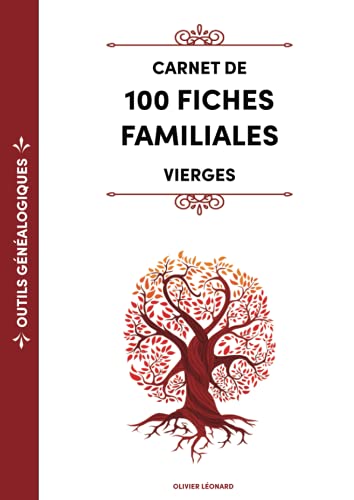 livre Outils généalogiques - Carnet de 100 fiches familiales vierges