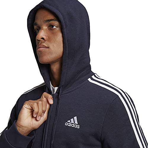 Image of adidas Men's Essentials Fleece 3-Stripes Full-Zip Hoodie, Legend Ink, Large
