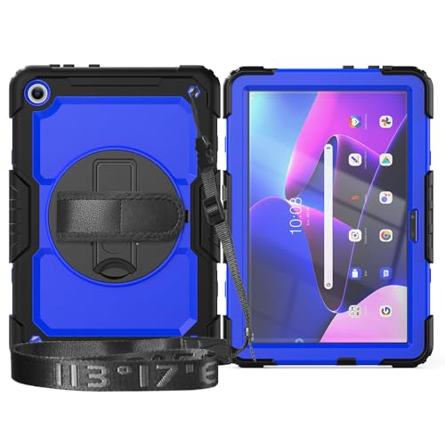Funda para Lenovo M10 HD 3ª Gen 10.1 2022 TB-328FU con soporte giratorio azul