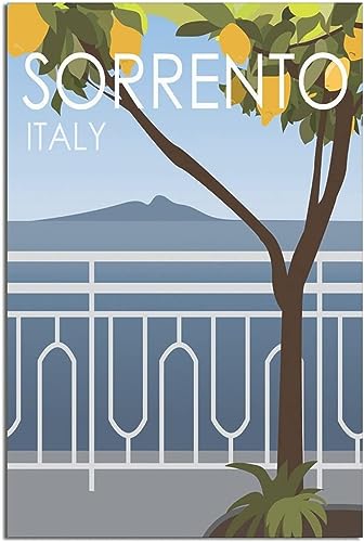 Póster de viaje vintage de Sorrento en lienzo de 50x75cm para dar vida a paredes vacías sin marco