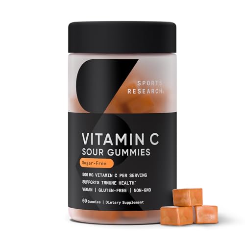 Sports Research Vitamin C Sugar-Free Gummies 500mg 60 Count