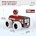 ButToyBroz BTB Wooden Pull Back Fire Truck – Classic Retro Toy Car for Toddlers and Kids, Vintage Fire Engine, Holiday or Birthday Gift for Boys