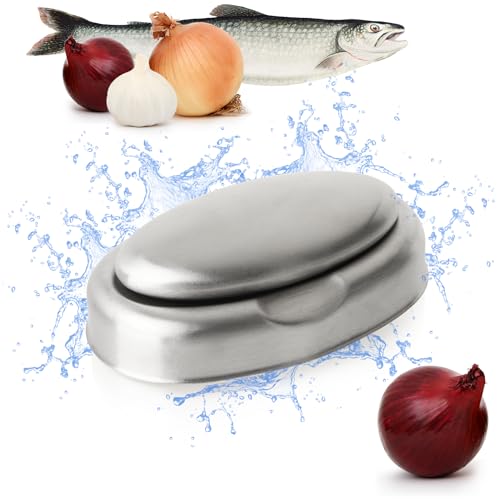 Wilhelm Sell® Savon en Acier Inoxydable avec Bol de Rangement - Neutraliseur d'Odeurs Antibactérien - Savon en Acier Inoxydable 18/10 Antirouille - Argent