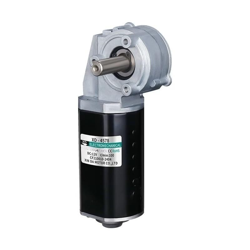 DC 12V Worm Gear Motor 100RPM Self-Locking High Torque Forward Reverse 10x28mm Shaft 4578 Turbo Reduction Electric Motor