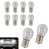 lekiliky 10PCS 1156 Bulbs Light, Long Life 12V 21W/5W Vehicle Turn Signal Light, High-brightness Halogen Signal Lights 3200-3500K, for Marker Tail Running Parking (White)
