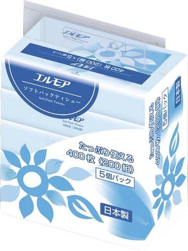 カミ商事 エルモアソフトパックティシュー 200組×5個パック