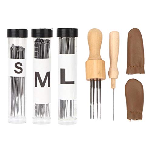 Kits de feltro de agulhas, feltro de lã, cabo de madeira com 8 agulhas Metal duro e resistente confo