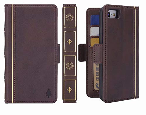 iPhone 7 Wallet Case, Miniko(TM) [Book Style] Wallet Book Case Cover Vintage for Apple iPhone 7 - Brown Classic [ Vintage Pattern] [PU Leather]
