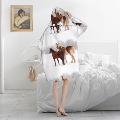 Sweat à capuche couverture cheval pour soirées cocooning canapé - 5