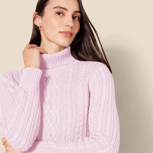 Image of Amazon Essentials Women's Long Sleeve Fisherman Cable Knit Turtleneck Sweater (Available in Plus Size)
