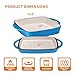 Bruntmor 2-in-1 Square Dutch Oven Casserole Dish with Lid, Dual Handles and Grill Pan for Baking, Braising and Grilling - Durable All-in-One Enameled Cast Iron Cookware Set for Kitchen, Whale Blue