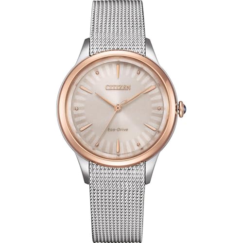 Montre femme Citizen Eco-Drive EM1156-80X en acier avec cadran rose
