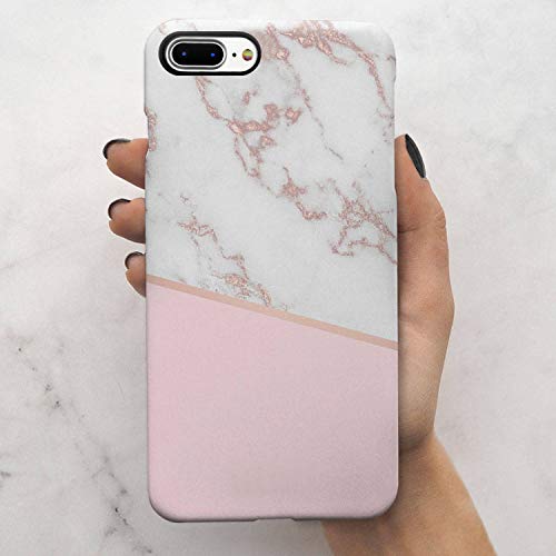 KINFUTON Compatible iPhone 7 Plus Case,iPhone 8 Plus Case,Pink White Marble for Women Girls Soft Silicon Rubber Clear Bumper Matte TPU Slim Cute Protective Phone Case for iPhone 7 Plus iPhone 8 Plus