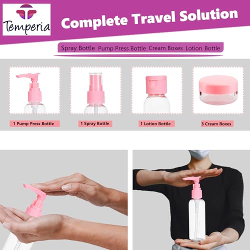 Temperia 7pc Refillable Travel Bottles with Pouch - Image 4