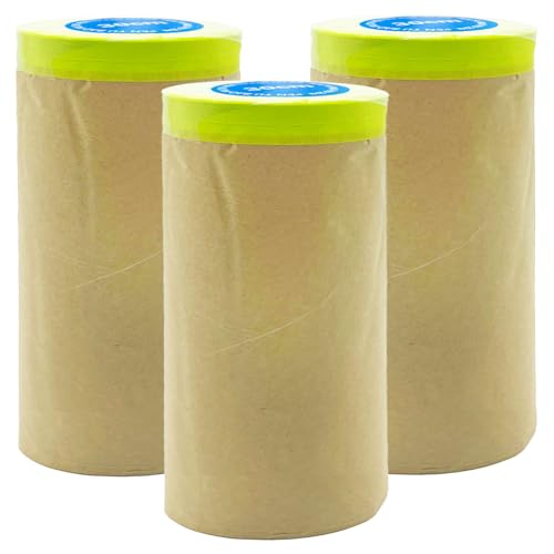 Papier de masquage pré-collé vert avec ruban adhésif de protection peinture 30,5 cm x 15,2 m