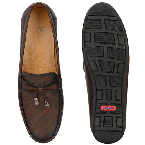 Image of Karaddi Men's Loafer Shoes Tan Brown Black Shoe for Men Casual