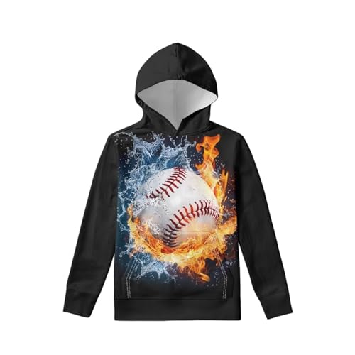 Image of WELLFLYHOM Boys Hooded Sweatshirts Hoodie Pullover Cool Graphic Crewneck Blouses Size 6-16