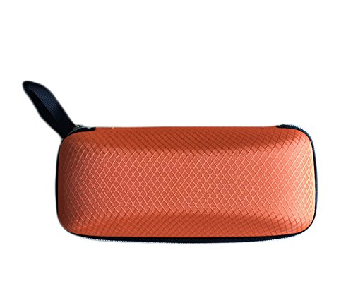 Lubier 1 pcs spectacle Coque Forme carrée Motif Eyewear Coque protection de lunettes de soleil Boîte de rangement unisexe support de protection durable de grande Capacite, Orange, 17 x 8 x 5.5cm Cover